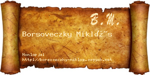 Borsoveczky Miklós névjegykártya
